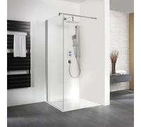 HSK Exklusiv panneau latéral pour porte pliante, dimensions : 80 x 200 cm, 436080-01-50, Cabines de douche: Alu-argent mat : ESG clair