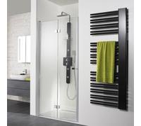 HSK Exklusiv porte pliante à charnières pour niche, dimensions : 75 x 200 cm, butée à charnière à gauche, 406075-L-41-50edelglas, Cabines de douche: Aspect chromé : ESG clair avec verre précieux