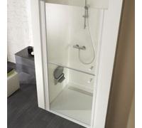 HSK Exklusiv porte tournante avec éléments divisés pour niche 403080, 80cm, butée gauche, hauteur : 200cm, 403080-L-01-50edelglas, Cabines de douche: Alu-argent mat : ESG clair avec verre noble
