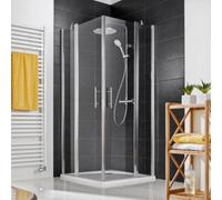 HSK Favorit Nova entrée d'angle en 4 parties avec 2 portes battantes, dimensions : 80 x 80 x 195 cm, 126014-41-50, Cabines de douche: Aspect chromé : ESG clair