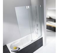 HSK K2 Fixation de baignoire, 1 accessoire fixe + 1 élément mobile, dimensions : jusqu'à 100,0 x 150,0 cm, butée : droite, K2.82-R-41-50, Cabines de douche: Aspect chromé : ESG clair