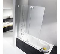 HSK K2 Fixation de baignoire, 1 accessoire fixe + 1 élément mobile, dimensions : jusqu'à 100,0 x 150,0 cm, butée : gauche, K2.82-L-41-50edelglas, Cabines de douche: Aspect chromé : ESG clair avec verr