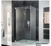HSK K2 Porte battante avec panneau latéral, sans cadre, K2.20, dimensions : jusqu'à 102,0 x 200,0 cm, butée pivotante à gauche, K2.20-L-41-50, Cabines de douche: Aspect chromé : ESG clair