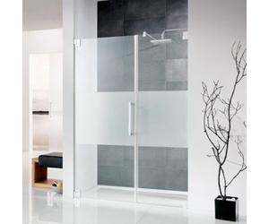 HSK K2 porte battante sans cadre à charnières avec profilé secondaire pour niche K2.02, jusqu'à 1000x2000mm, butée à charnière à gauche, K2.02-L-41-120, Cabines de douche: Aspect chromé : Verre vérita