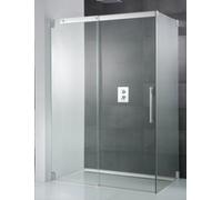 HSK K2 porte coulissante sans cadre 2 vantaux avec panneau latéral K2.31, jusqu'à 1200x2000mm, panneau latéral droit, K2.31-R-41-50edelglas, Cabines de douche: Aspect chromé : ESG clair avec verre pré