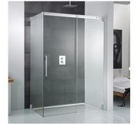 HSK K2 porte coulissante sans cadre en 2 parties avec panneau latéral K2.31, jusqu'à 1200x2000mm, panneau latéral gauche, K2.31-L-41-120, Cabines de douche: Aspect chromé : Verre véritable TwinSeal