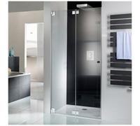 HSK K2 Porte pliante à charnières pour niche K2.06, dimensions : jusqu'à 100,0 x 200,0 cm, butée gauche, K2.06-L-41-50edelglas, Cabines de douche: Aspect chromé : ESG clair avec verre précieux
