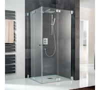 HSK K2 Porte pliante d'angle à charnières, sans cadre, dimensions : jusqu'à 100,0 x 200,0 cm, K2.28-41-50, Cabines de douche: Aspect chromé : ESG clair