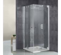 HSK K2P Entrée d'angle pour porte pliante à charnières, 80,0 cm x 80,0 cm x 200,0 cm, 2128014-41-50, Cabines de douche: Aspect chromé : ESG clair