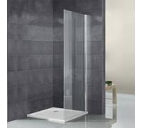 HSK K2P Flanc pour porte pliante à charnières, dimensions : 90,0 cm x 200,0 cm, butée droite/gauche (rotative), 2198090-41-120, Cabines de douche: Aspect chromé : Verre véritable TwinSeal