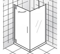 HSK K2P porte à charnière pour paroi latérale, dimensions : 100,0 x 200,0 cm, charnière de porte à gauche, 2172100-L-41-50edelglas, Cabines de douche: Aspect chromé : ESG clair avec verre précieux