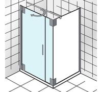 HSK K2P porte battante et partie auxiliaire pour panneau latéral, dimensions : 100,0 x 200,0 cm, charnière de porte à gauche, 2175100-L-41-120, Cabines de douche: Aspect chromé : Verre véritable TwinS