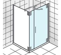 HSK K2P porte battante et partie auxiliaire pour panneau latéral, dimensions : 80,0 x 200,0 cm, charnière de porte droite, 2175080-R-41-50, Cabines de douche: Aspect chromé : ESG clair