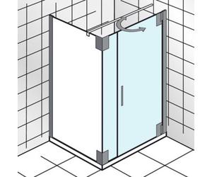 HSK K2P porte battante et partie auxiliaire pour panneau latéral, dimensions : 90,0 x 200,0 cm, charnière de porte droite, 2175090-R-41-50, Cabines de douche: Aspect chromé : ESG clair