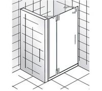 HSK K2P porte battante sur le côté pour niche, dimensions : 90,0 x 200,0 cm, charnière de porte à gauche, 2101090-L-41-50edelglas, Cabines de douche: Aspect chromé : ESG clair avec verre précieux