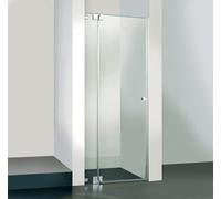 HSK Kienle porte battante sans cadre à charnières avec panneau fixe pour niche K.04, jusqu'à 1000x2000mm, charnière à gauche, K.04-L-41-50edelglas, Cabines de douche: Aspect chromé : ESG clair avec ve