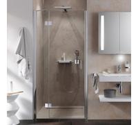 HSK Porte battante Aperto sur le côté dans niche, à charnières, avec charnière à gauche, dimensions : 100,0 cm x 200,0 cm, 2801100-L-41-120, Cabines de douche: Aspect chromé : Verre véritable TwinSeal