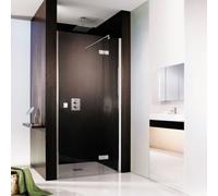 HSK porte tournante de studio avec panneau fixe dans niche 1701080, 80cm, charnière à droite, 1701080-R-41-50, Cabines de douche: Aspect chromé : ESG clair