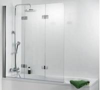 HSK Premium Softcube Accessoire pour baignoire, 3 pièces, dimensions : 114 x 140 cm, butée : gauche, 6807114-L--01-120, Cabines de douche: Aluminium argent mat : Verre véritable TwinSeal