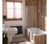 HSK Premium Softcube en 2 parties, 1 élément pendulaire, dimensions : 114 x 140 cm, butée : gauche, 68064114-L-41-50edelglas, Cabines de douche: Aspect chromé : ESG clair avec verre précieux