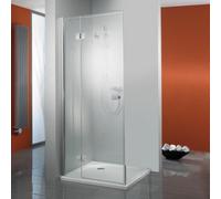 HSK Premium Softcube porte battante pour paroi latérale, dimensions : 120 x 200 cm, butée gauche, 68004120-L-41-120, Cabines de douche: Aspect chromé : Verre véritable TwinSeal