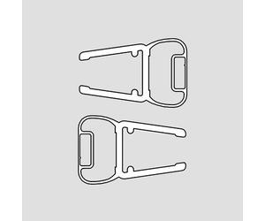HSK Set de profilés magnétiques 90° pour verre de 6 mm d’épaisseur, E100056-6Alu,
