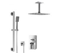 HSK Shower-Set 2.25 Softcube 2.25 avec bras au plafond, chromé, 1000225-RKB10-KB14, Exécution: avec pomme de douche Softcube, super-plat, 400x250x2mm
