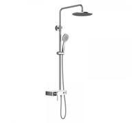 HSK Shower-Set AquaSwitch RS 200 Mix, tablette : verre noir, 1001800-08-KB10, Exécution: avec douchette de tête ronde, super-plate, Ã250 mm, hauteur 2 mm