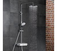 HSK Shower-Set AquaSwitch RS 200 thermostat, tablette : verre blanc, -07, 1001900-KB4-07, Exécution: avec pomme de douche ronde, plate, Ã300 mm, hauteur 8mm