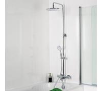 HSK Shower-Set modèle RS 200 avec thermostat pour baignoire, 1006700-KB5, Exécution: avec pomme de douche ronde, plate, Ã400 mm, hauteur 8 mm