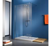 HSK Walk In Premium 2, élément droit, butée droite/gauche (orientable), dimensions : 100,0 x 200,0 cm (L/H), y compris profilé de raccordement mural, 6201100-41-50Edelglas, Cabines de douche: Aspect c