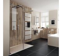 HSK Walk In Pro Concept, élément frontal en 2 parties, dimensions : 100,0 x 200,0 cm, butée à gauche, y compris profil de raccordement mural, 1735100-L-41-120, Cabines de douche: Aspect chromé : Verre