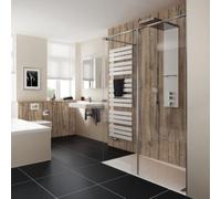 HSK Walk In Pro Concept, élément frontal, en 2 parties, dimensions : 120,0 x 200,0 cm, butée à droite, y compris profilé de raccordement mural, 1735120-R-41-50Edelglas, Cabines de douche: Aspect chrom