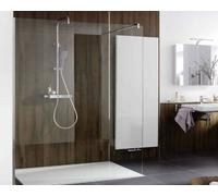 HSK Walk in Pro Elément de façade avec profilé de raccordement au mur, dimensions : 118,0 x 200,0 cm, butée à droite/à gauche (pivotant), 1733118-281-50Edelglas, Cabines de douche: doré brossé : ESG c