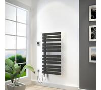 HSK Yenga, radiateur de salle de bains pour fonctionnement purement électrique, 600 W, dimensions : 50,0 x 118,6 cm, élément chauffant en argent, Tige chauffante à gauche, ouverture des tubes à droite