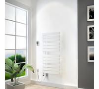 HSK Yenga, radiateur de salle de bains pour fonctionnement purement électrique, 600 W, dimensions : 60,0 x 118,6 cm, élément chauffant en argent, Élément chauffant à gauche, ouverture des tubes à droi
