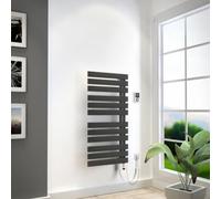 HSK Yenga, radiateur de salle de bains pour fonctionnement purement électrique, 600 W, dimensions : 60,0 x 118,6 cm, élément chauffant en argent, Tige chauffante à droite, ouverture des tubes à gauche