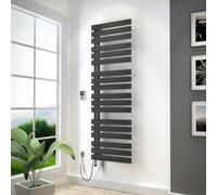 HSK Yenga, radiateur de salle de bains pour fonctionnement purement électrique, 800 W, dimensions : 50,0 x 182,4 cm, élément chauffant en argent, Élément chauffant à droite, ouverture des tubes à gauc