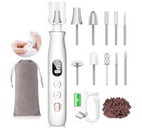 HSKAI Kit de perceuse à ongles professionnel : lime à ongles électrique avec écran LCD et lampe, broyeur à ongles épais et durable, outils Dremel rechargeables et sans fil pour homme et femme