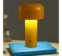 HSKJTT Lampe De Table Champignon sans Fil, Lampe De Bureau LED À Intensité Variable Veilleuse Rechargeable par USB Lampes De Chevet,Yellow