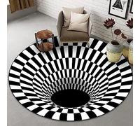 HSKJTT Tapis Vortex 3D, Illusion D'optique À Trou sans Fond, 160x160CM, J