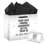 HSKMAKE Sac cadeau amusant pour sortir, « Good Luck Finding Better Coworkers Than Us », sac cadeau d'adieu, avec papier de soie pour collègue, départ à la retraite, au revoir, fournitures de fête
