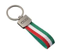 HSKRKOW 1 Pièces Porte Clef Pour Fi-At 500, Accessoires Porte-Clés Fiat Avec Drapeau Italien Tricolore, Logo Coloré