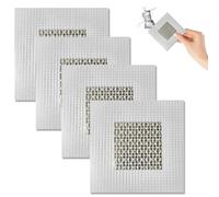HSKRKOW 4 Pièces 2 Pouces Bouche Trou Mur Blanc Patch de Réparation de Mur en Aluminium Réparation de Patchs d'Écran Auto-Adhésifs pour Plaque de Plâtre pour Cloison Sèche