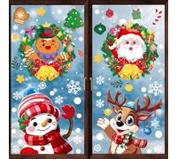 HSKRKOW 4 Pièces Autocollant Noel,Stickers Noel,Feuilles Autocollants de Transfert à Frotter Vintage Autocollants pour Meubles Bois Journal Scrapbooking Albums Photo Cartes