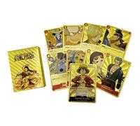 HSKRKOW 55 Pièces One Piece Trading Cards, Carte One Piece Francais, Anniversaire Blister, Carte Commune/Peu Commune, Collection De Cartes One Piece Card Game(Or)