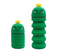 HSKRKOW Pliable Mignon Étui École 2 en 1 en Silicone Souple Trousse Ecole 2 en 1 en Silicone Souple Étui à Crayons Rétractable pour legami Garçons Filles Etudiants（Cactus）