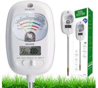 HSLGOVE Kit de test de sol, testeur d'humidité du sol 7 en 1, testeur de pH du sol, testeur de sol double écran avec température numérique du sol/température de l'air et humidité pour plantes