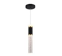 HSLJ1 Suspensions pour îlot de cuisine, luminaires suspendus modernes en aluminium à intensité variable, plafonniers LED tubulaires avec diffuseur en cristal pour salle à manger ou chambre.