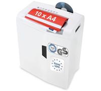 HSM shredstar X10 Destructeur de documents degré de sécurité 3 10 feuilles coupe en particules Blanc/Argent 4,5x30 mm